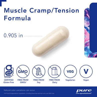 Вітаміни від м'язових судом та розтягувань Pure Encapsulations (Muscle Cramp/Tension) 60 капсул