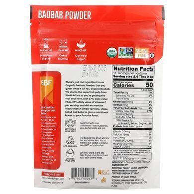BetterBody Foods, порошок з органічного баобаба, 170 г (6 унцій)