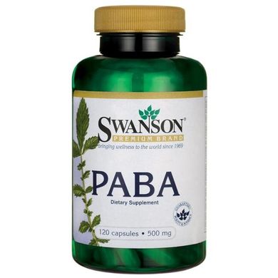 Пара-амінобензойна кислота, PABA, Swanson, 500 мг, 120 капсул