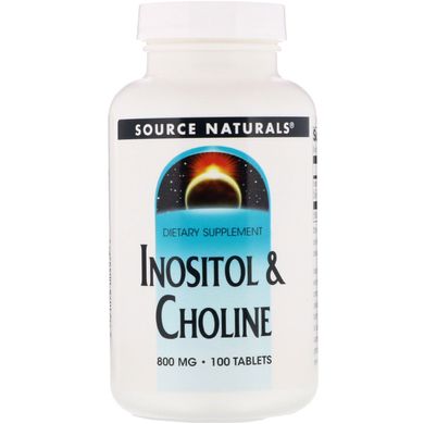 Інозитол і холін, Inositol & Choline, Source Naturals, 800 мг, 100 таблеток