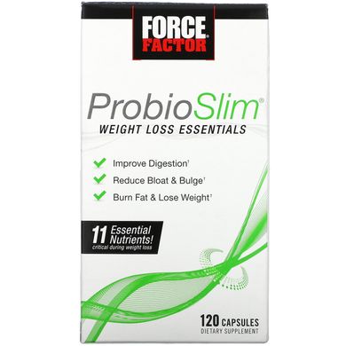 Force Factor, ProbioSlim, незамінні поживні речовини для зниження ваги, 120 капсул