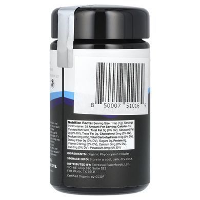 Terrasoul Superfoods, Blue Spirulina Powder, Phycocyanin, 1 oz (28 g)