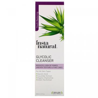 Гликолевое моющее средство, против старения, Glycolic Cleanser, Anti-Aging, InstaNatural, 200 мл купить в Киеве и Украине
