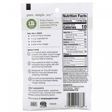 Смесь специй для маринада &laquo;Перец чили и лайм&raquo;, Simply Organic, 12 пакетиков, 28 г каждый купить в Киеве и Украине