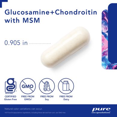Глюкозамін Хондроїтин МСМ Pure Encapsulations (Glucosamine + Chondroitin with MSM) 60 капсул