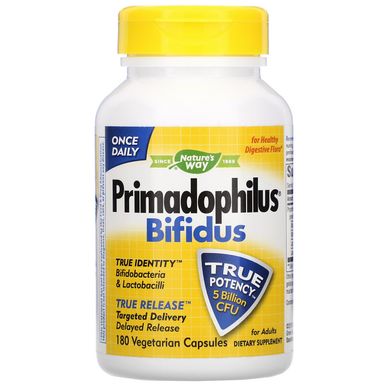 Прімадофілус Біфідус, Primadophilus Bifidus, Nature's Way, 5 млрд КУО, 180 вегетаріанських капсул