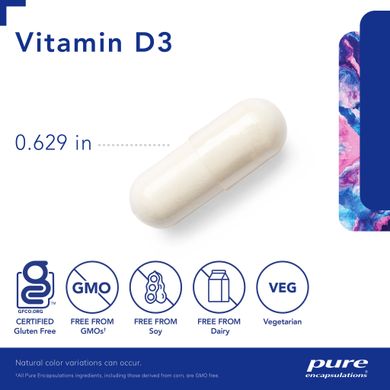 Вітамін Д3 Pure Encapsulations (Vitamin D3) 5000 МО 60 капсул