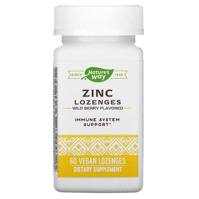 Цинк з ехінацеєю та вітаміном С зі смаком диких ягід Nature's Way (Zinc with Echinacea and Vit C Lozenges Natural Berry Flavor)