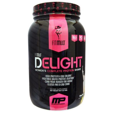 Delight, Протеїновий шейк для жінок - для повноцінного харчування, Ванільний чай, FitMiss, 907 г