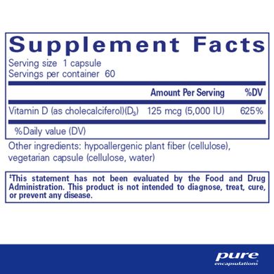 Вітамін Д3 Pure Encapsulations (Vitamin D3) 5000 МО 60 капсул