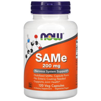 Аденозилметіонін Now Foods (SAM-e SAMe S-Adenosyl-L-Methionine) 200 мг 120 капсул