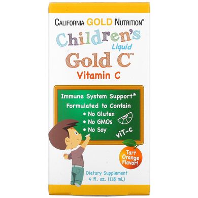 Дитячий рідкий золотий вітамін C California Gold Nutrition (Children's Liquid Gold Vitamin C) 118 мл