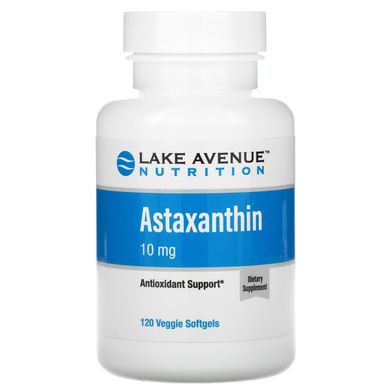 Астаксантин, Astaxanthin, Lake Avenue Nutrition, 10 мг 120 вегетарианских капсул купить в Киеве и Украине