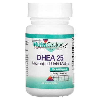ДГЕА 25, мікронізована ліпідна матриця, DHEA 25, Nutricology, 60 таблеток з рискою