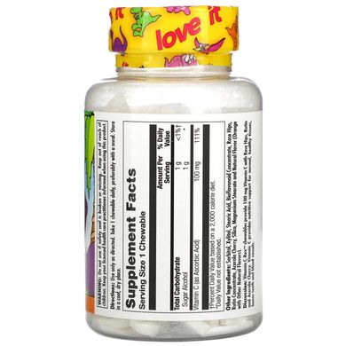 KAL, Вітамін C-Rex із шипшиною, рутином та ацеролою, зі смаком апельсина, 100 жувальних таблеток