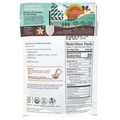 Organic Maqui Powder 85 g with Blueberry Pie Flavor
