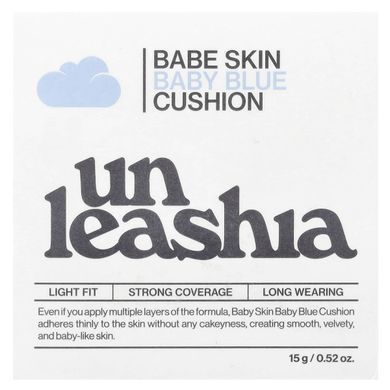 Unleashia, Babe Skin, Baby Blue Cushion, SPF40/PA++, 21C Baby Cheek, 0.52 oz (15 g)