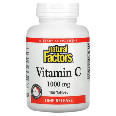 Вітамін C, час випуску, Natural Factors, 1000 мг, 180 таблеток