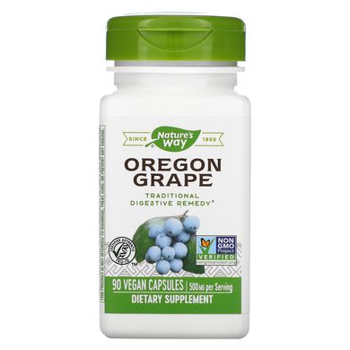 Корень орегонского винограда, Oregon Grape, Nature's Way, 500 мг, 90 вегетарианских капсул купить в Киеве и Украине