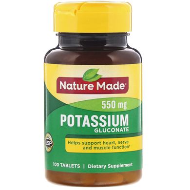 Калій Nature Made (Potassium Gluconate) 550 мг 100 таблеток