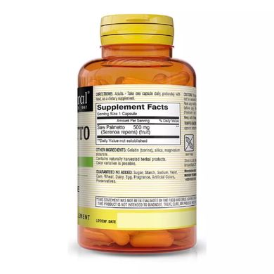 Со Пальметто для здоров'я простати Mason Natural (Saw Palmetto) 500 мг 60 капсул