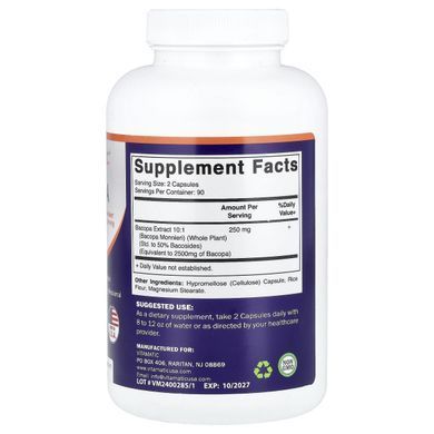 Vitamatic, Бакопа, 180 рослинних капсул (1250 мг на капсулу)