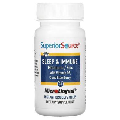 Superior Source, Sleep & Immune, 90 мікролінгвальних розплавів, що миттєво розчиняються.