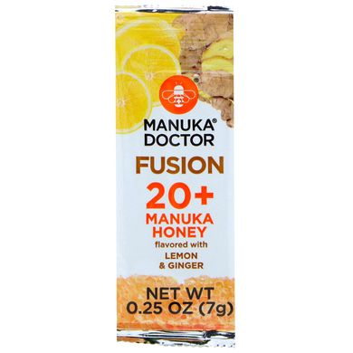 Мед Манука 20+ с лимоном и имбирем Manuka Doctor (Manuka Honey) 24 пакетика по 7 г купить в Киеве и Украине