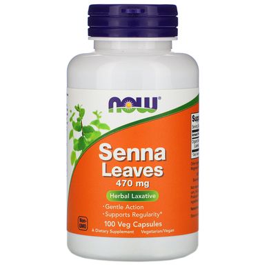 Лист сени Now Foods (Senna Leaves) 470 мг 100 вегетаріанських капсул