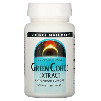 Екстракт зеленої кави, GCA Green Coffee Extract, Source Naturals, 500 мг, 30 таблеток