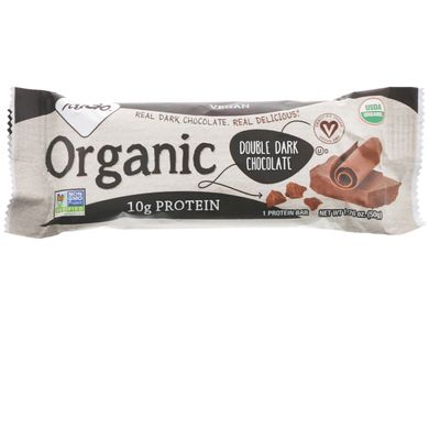 Органічний подвійний темний шоколад, NuGo Nutrition, 12 органічних білкових батончиків, 1,76 унції (50 г) кожен