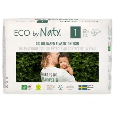 Органические подгузники ECO BY NATY Diapers 1 New Born размер 1 2-5 кг 25 шт купить в Киеве и Украине