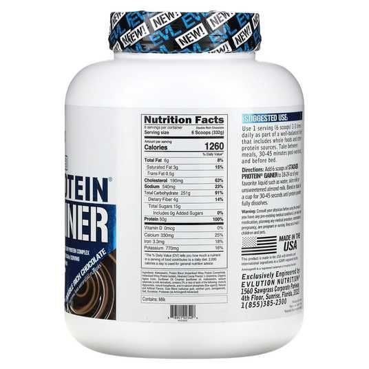 glutathione evl nutrtiion EVLution Nutrition, Stacked Protein Gainer, Double Rich Chocolate, 6 lbs  (2.72 kg)