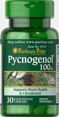 Пикногенол®, Pycnogenol®, Puritan's Pride, 100 мг, 30 капсул купить в Киеве и Украине