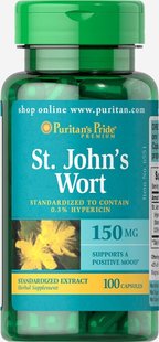 Стандартизированный экстракт зверобоя, St. John's Wort Standardized Extract, Puritan's Pride, 150 мг, 100 капсул купить в Киеве и Украине