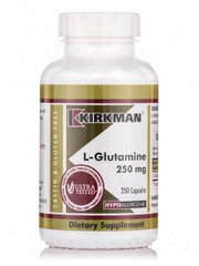 L-глутамин 250 мг - гипоаллергенный, L-Glutamine 250 mg -Hypoallergeniс, Kirkman labs, 250 капсул купить в Киеве и Украине