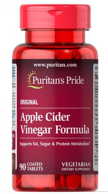 Яблучний оцет, Apple Cider Vinegar, Puritan's Pride, Formula, 90 таблеток