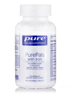 Мультивитамины и минералы для детей с железом Pure Encapsulations (PurePals with Iron) 90 жевательных таблеток купить в Киеве и Украине