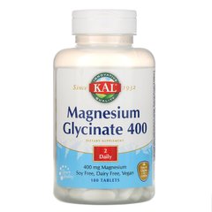 Магній гліцинат 400, Magnesium Glycinate 400, KAL, 400 мг, 180 таблеток