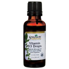Вітамін Д3 рідкі краплі, Vitamin D3 Liquid Drops, Swanson, 400 МО, 296 мл