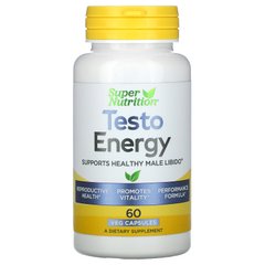 Super Nutrition, Testo Energy, 60 вегетаріанських капсул