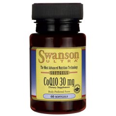 Коензим Q10, CoQ10 30 мг, Swanson, 30 мг, 60 капсул