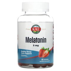 KAL, мелатонін, полуниця, 5 мг, 60 жувальних таблеток