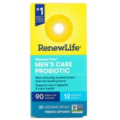 Пробиотик для мужчин Renew Life (Men's Care Probiotic Ultimate Flora) 90 млрд живых культур 30 капсул купить в Киеве и Украине