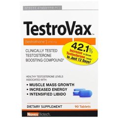 Тестостерон, TestroVax, Novex Biotech, 2700 мг, 90 таблеток