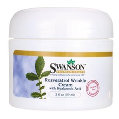Ресвератрол крем проти зморшок з гіалуроновою кислотою, Resveratrol Wrinkle Cream with Hyaluronic Acid, Swanson, 59 мл