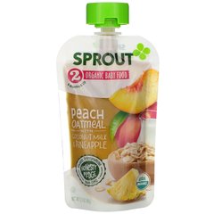 Дитяче харчування, від 6 місяців і старше, персикова вівсянка з кокосовим молоком і ананасом, Baby Food, 6 Months & Up, Peach Oatmeal with Coconut Milk & Pineapple, Sprout Organic, 99 г