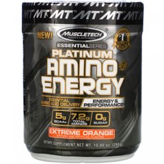 Платинові амінокислоти + енергія, Platinum Amino Plus Energy, апельсин, Muscletech, 295 г