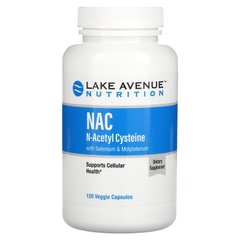 NAC, N-ацетилцистеїн з селеном і молібденом, Lake Avenue Nutrition, 600 мг, 120 вегетаріанських капсул