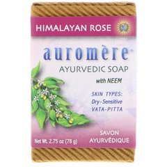 Аюрведическое мыло, с органическим нимом, гималайская роза, Auromere, 2,75 унции (78 г) купить в Киеве и Украине